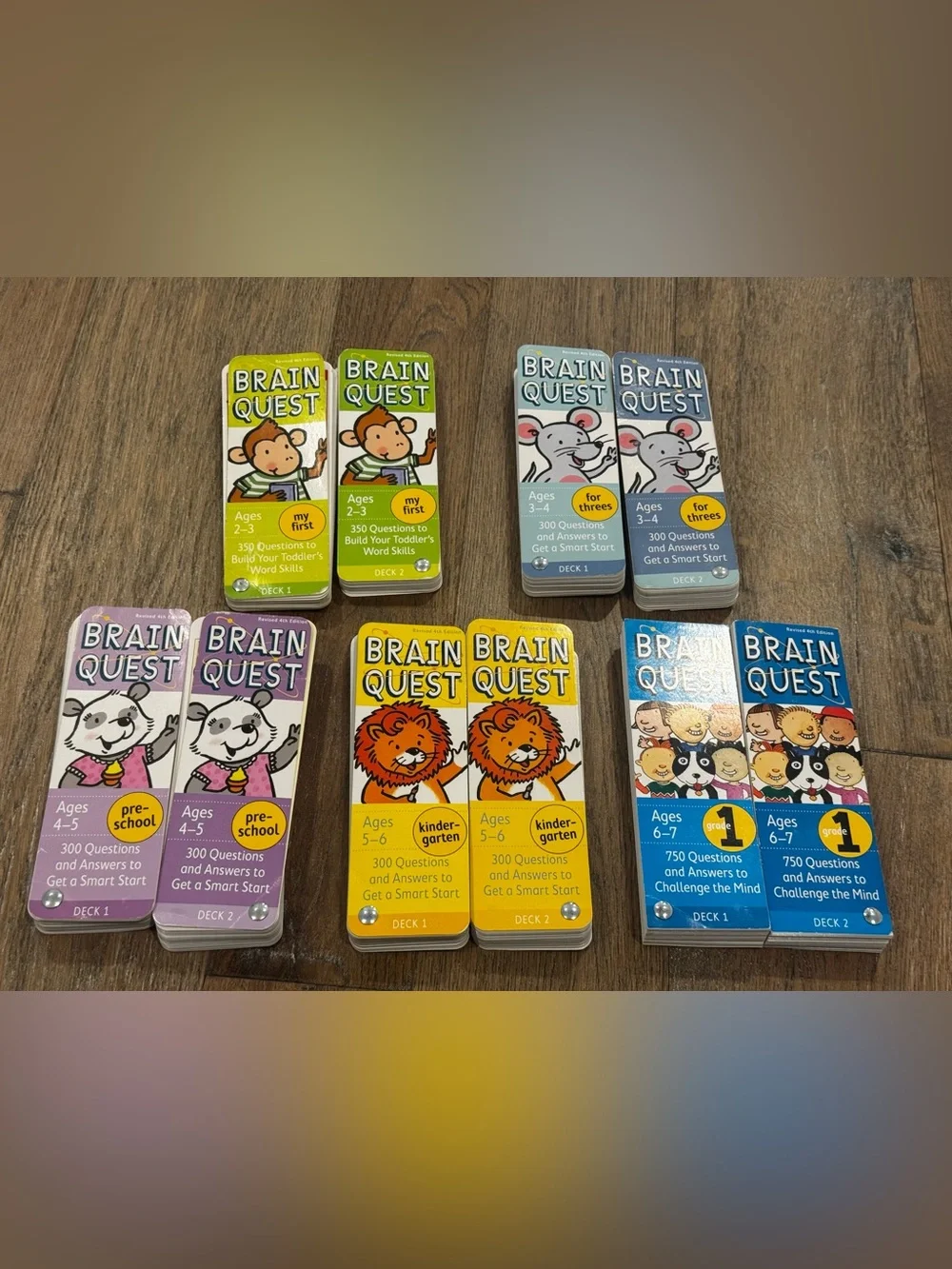 Lot of 10 Brain Quest Card Decks Ages 2-7
